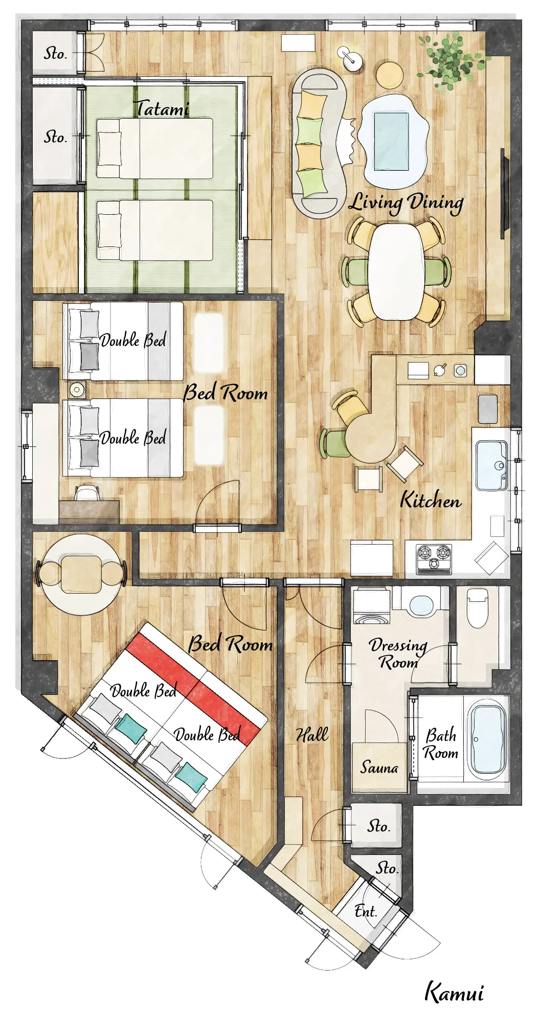 Cozy Stay Kamui — 間取り図