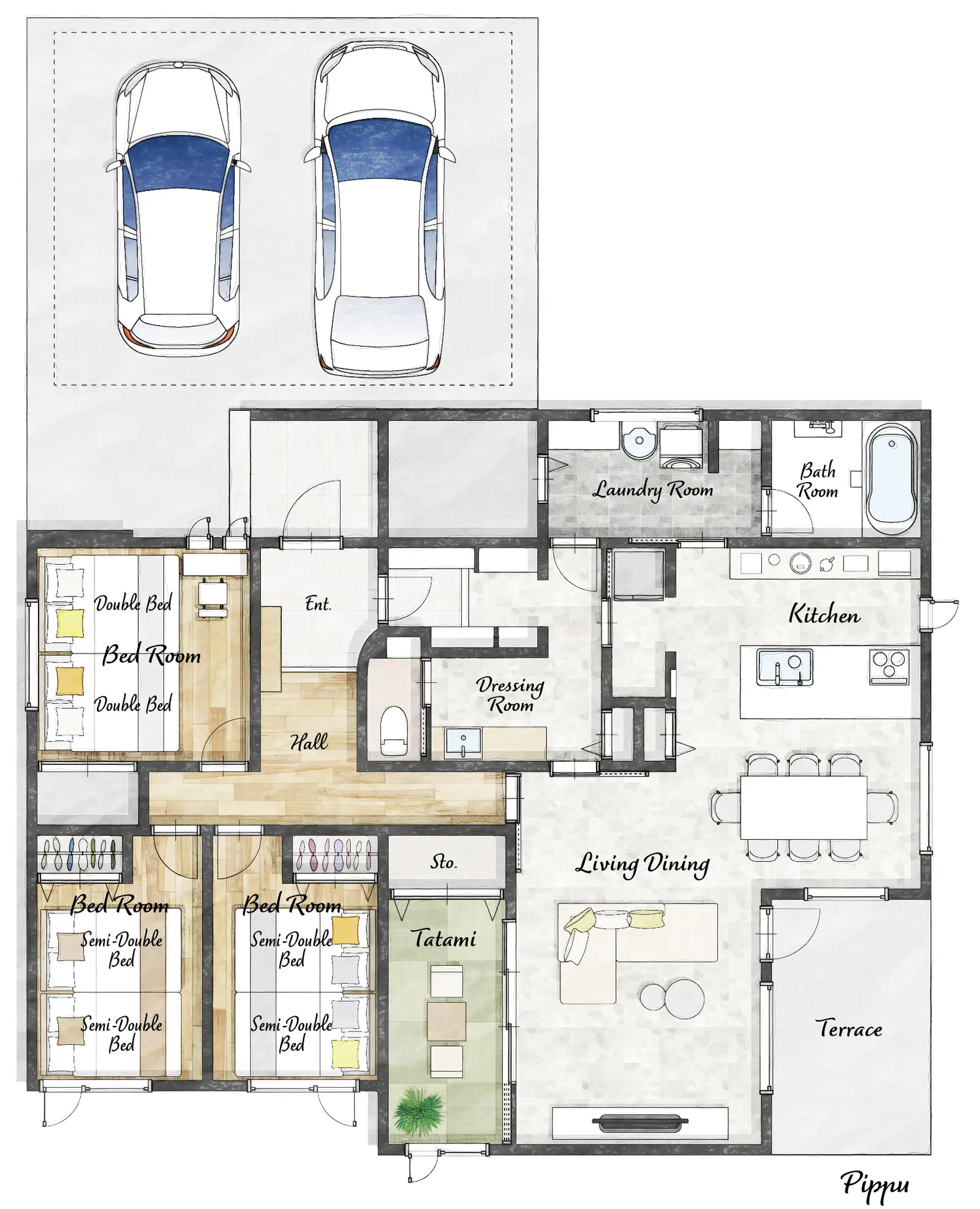 Cozy Stay Pippu — 間取り図