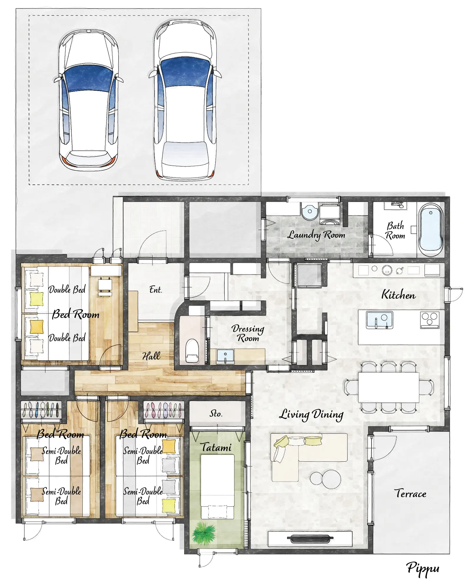 Cozy Stay Pippu — 間取り図