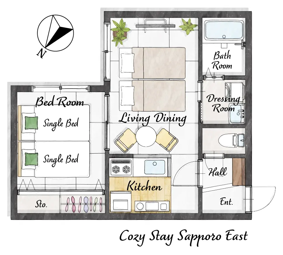 Cozy Stay Sapporo East 303 — 間取り図